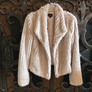 Bardot faux fur jacket dusty pink